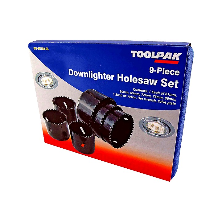 Toolpak Down Light Holesaw Set