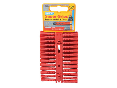 Plasplugs Solid Wall Super Grips Fixings 100 Pack