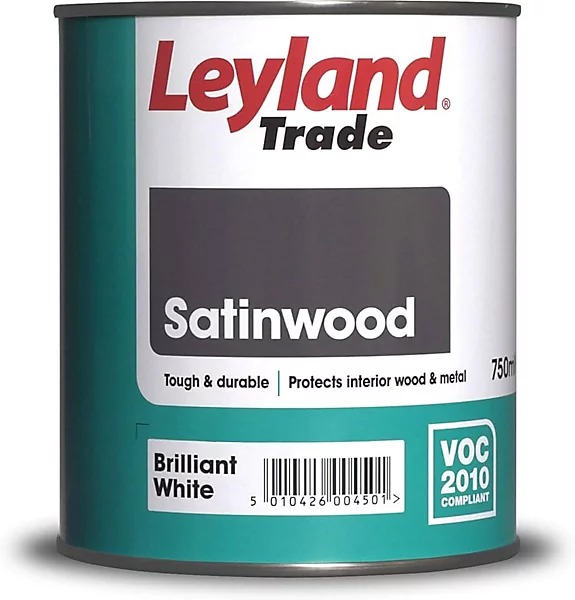 Leyland Trade Satinwood Brilliant White 750ml