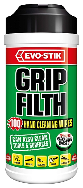 Evo-Stik Grip Filth Wipes 100 Pack Tub