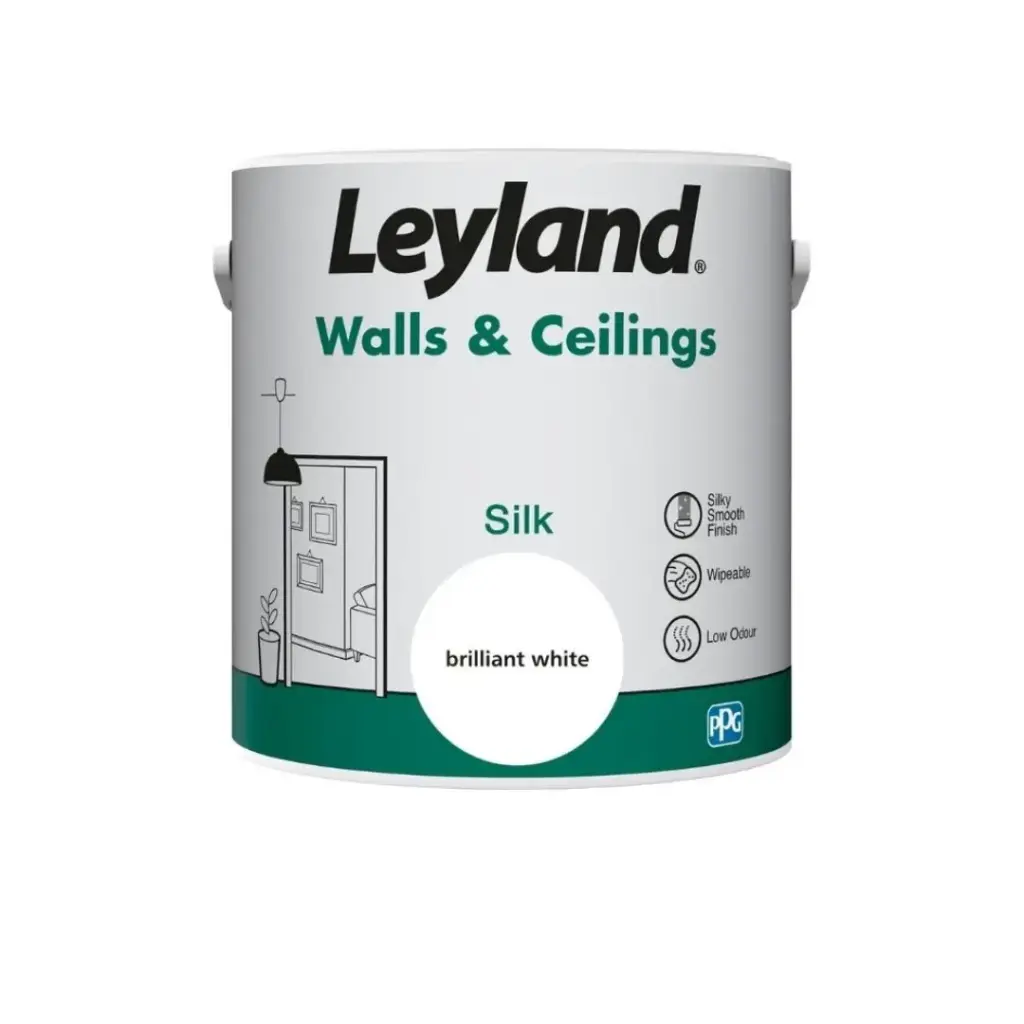 Leyland Walls & Ceilings Silk Brilliant White 2.5L