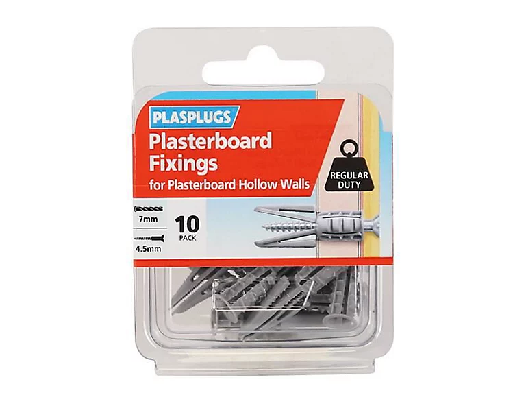 Plasplugs Standard Plasterboard Fixings Pack of 10