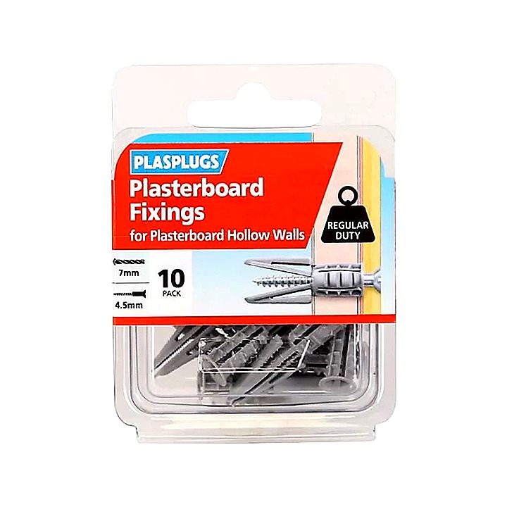 Plasplugs Standard Plasterboard Fixings Pack of 10