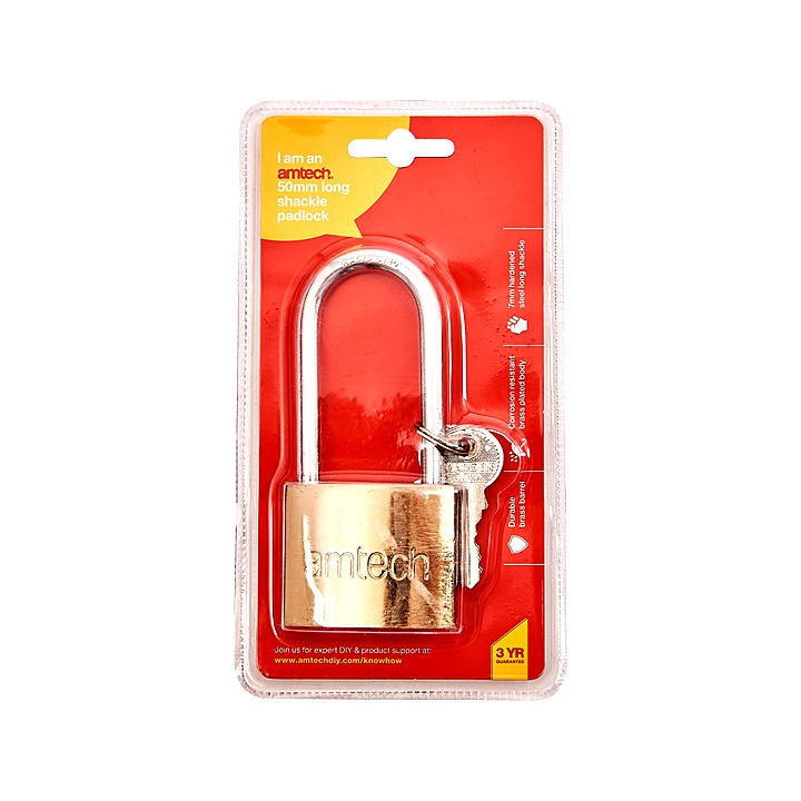 Amtech 50mm Long Shackle Padlock