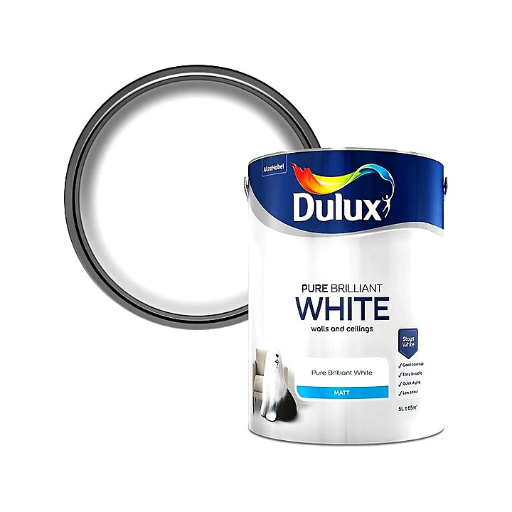 Dulux Pure Brilliant White Matt Emulsion Paint 5L