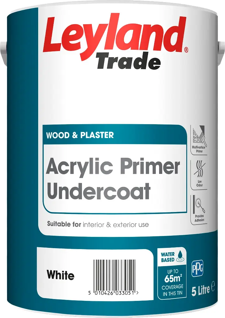 Leyland Trade Acrylic Primer Undercoat White 5L