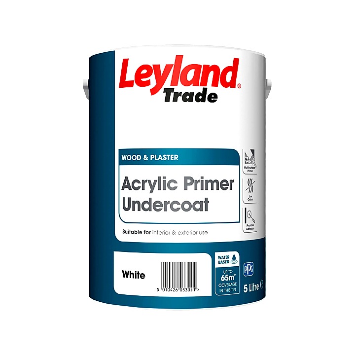 Leyland Trade Acrylic Primer Undercoat White 5L