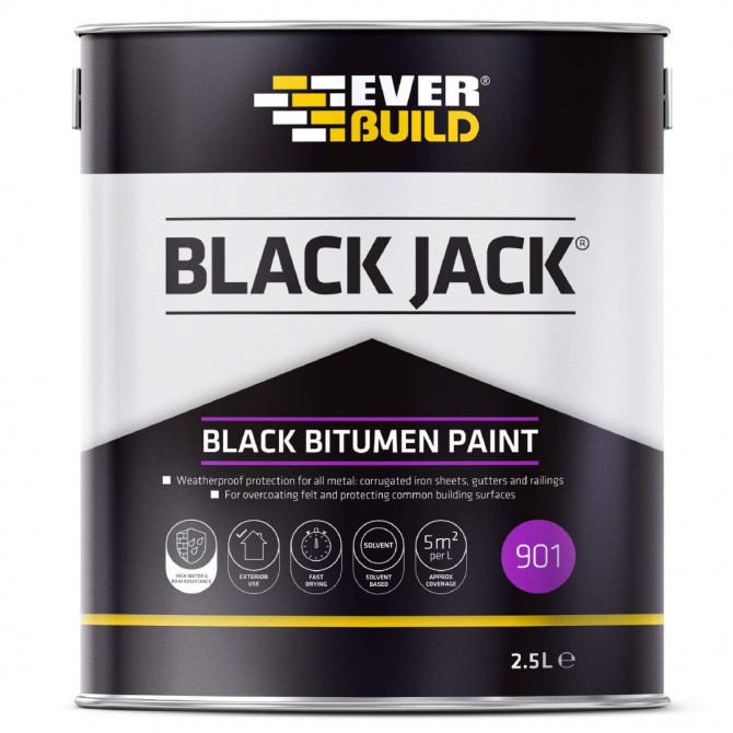 Everbuild 901 Black Jack Bitumen Paint 2.5L