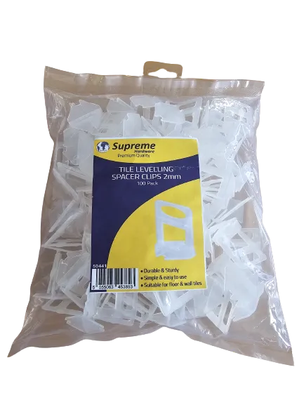 Supreme Tile Levelling Clips 2mm 100 Pack