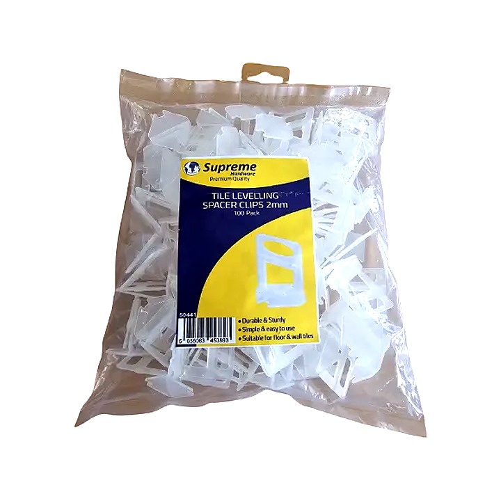 Supreme Tile Levelling Clips 2mm 100 Pack