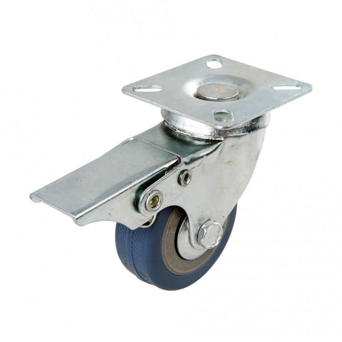 Fixman Braked Swivel Rubber Castor Wheel 50mm 50kg
