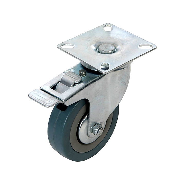 75mm Braked Rubber Castor 50kg