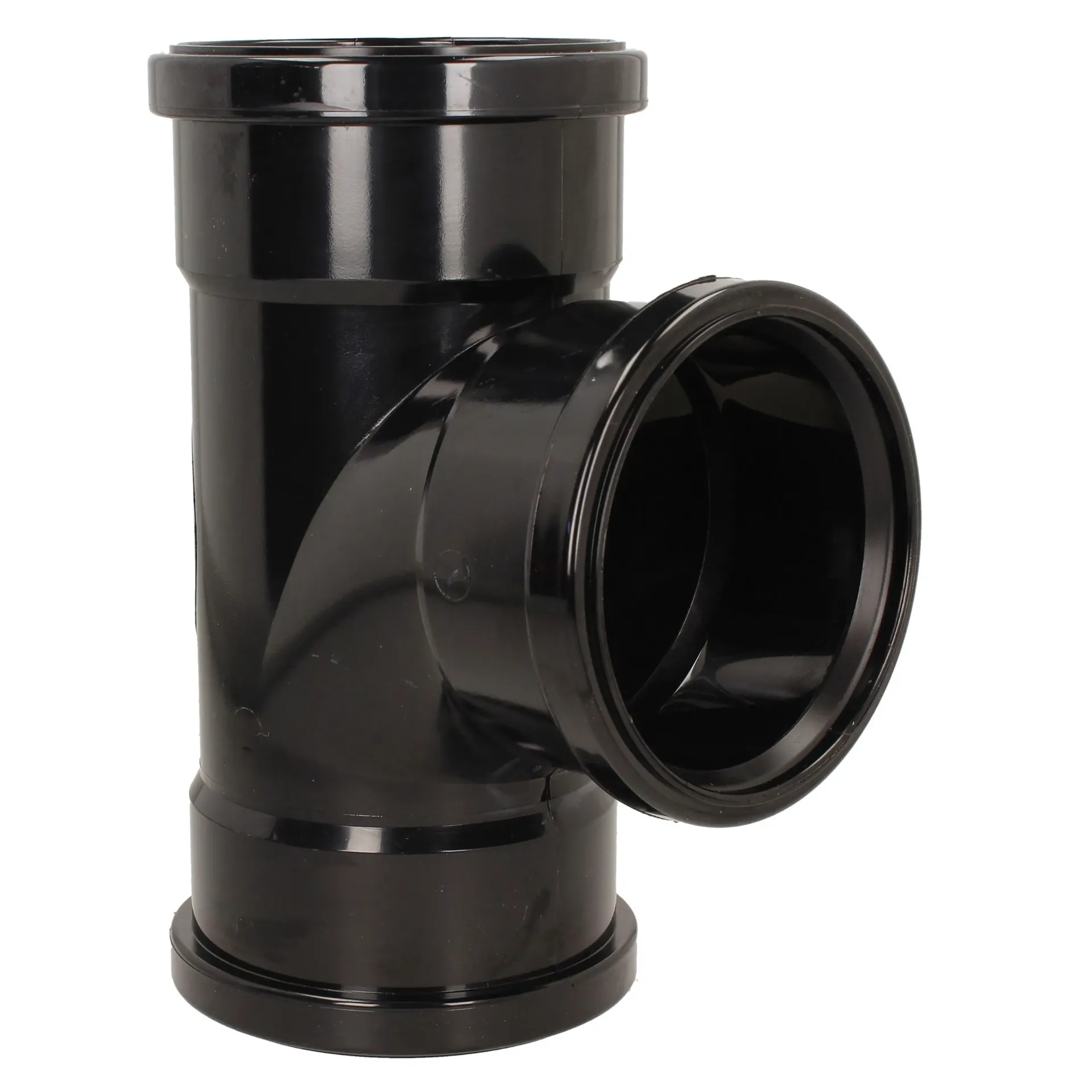 110mm Push Fit Triple Socket Black Tee