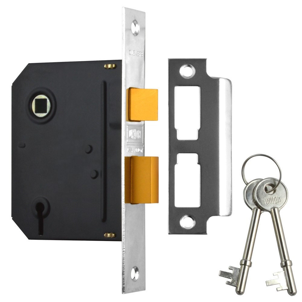UNION 3 Lever Mortice Sashlock Chrome