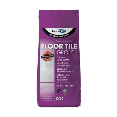 Bond It Cement Based Ceramic Floor Tile Grout Grey 3Kg