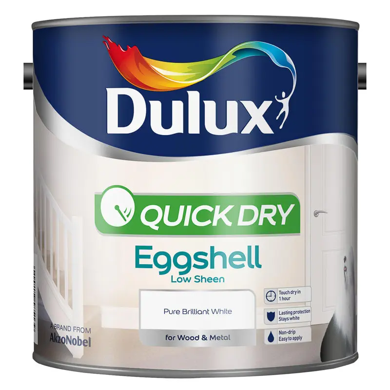 Dulux Quick Dry Eggshell Pure Brilliant White 2.5L