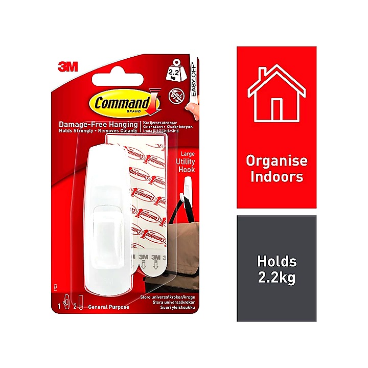 3M Command Large Utility Hooks White