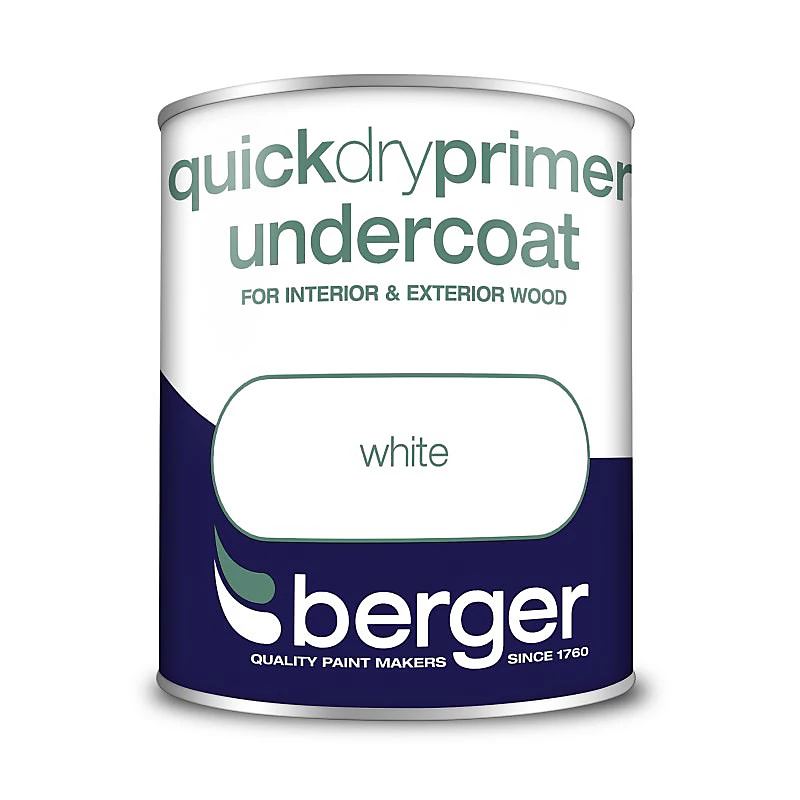 Berger White Quick Dry Primer Wood 750ml