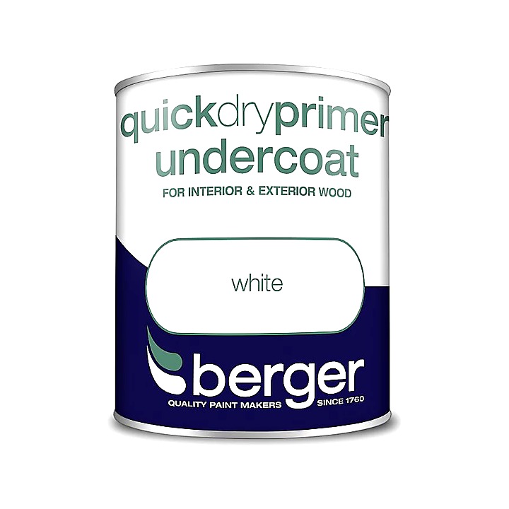 Berger White Quick Dry Primer Wood 750ml