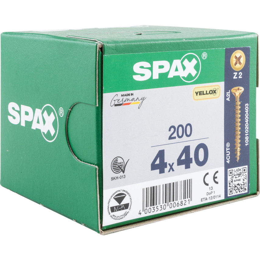 Spax 4 x 40 Screw Box 200pcs