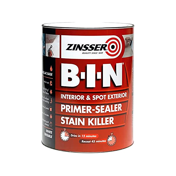 Zinsser B-I-N White Matt Stain Block Primer Sealer 1L