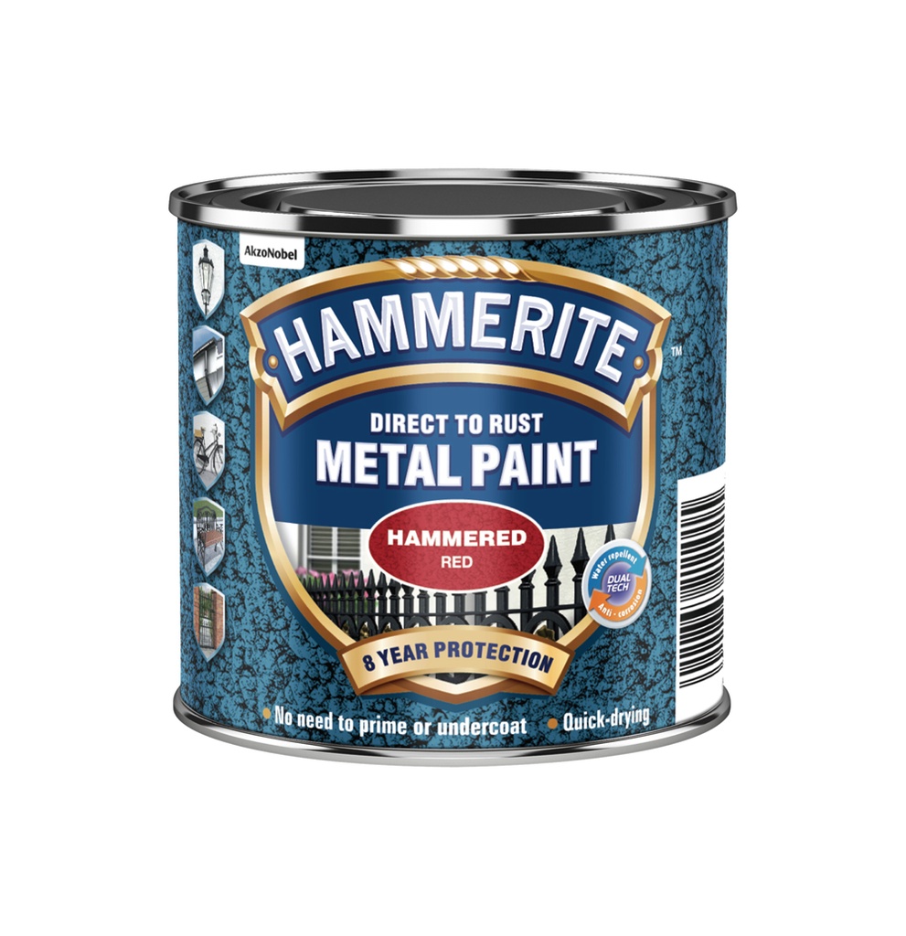 Hammerite Red Hammered Metal Paint 250ml
