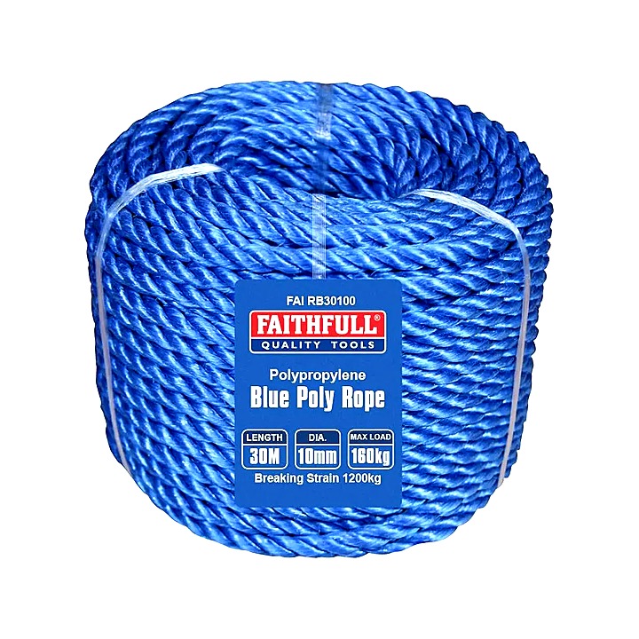 Faithful Blue Poly Rope 10mm x 30m
