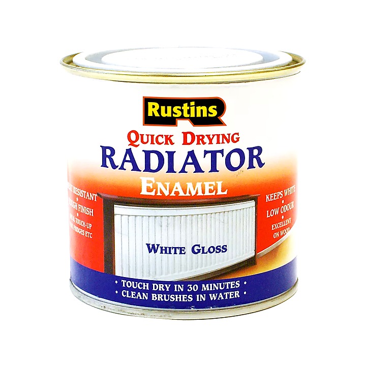 Rustins Quick Drying Radiator Enamel White Gloss 250ml