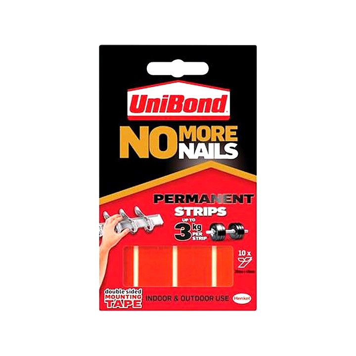 Unibond No More Nails Adhesive Strips 20 x 40mm 10 Pack