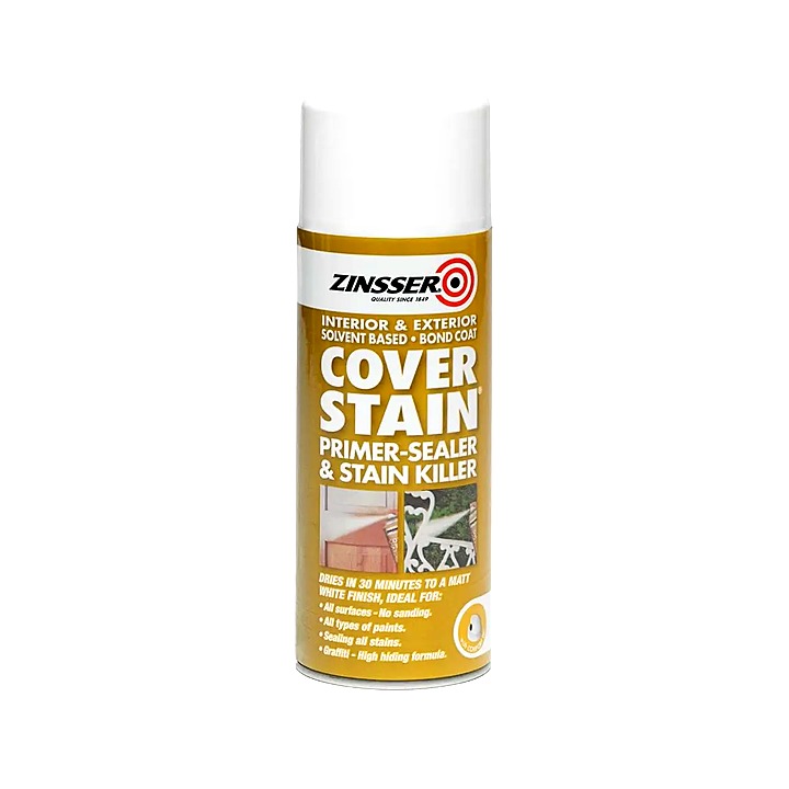 Zinsser White Cover Stain Primer Sealer Spray 400ml
