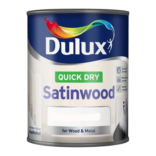 Dulux Quick Dry Satinwood Pure Brilliant White 750ml
