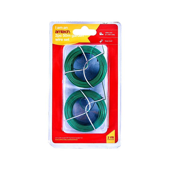 Amtech 2pc Garden Wire 0.8mm x 50m