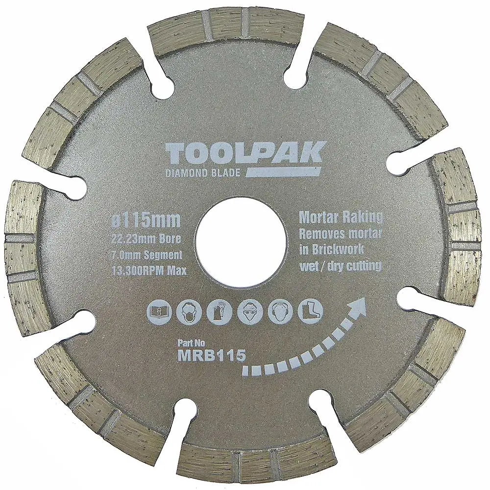 Toolpak Mortar Raking Turbo Diamond Blade 115mm x 7mm