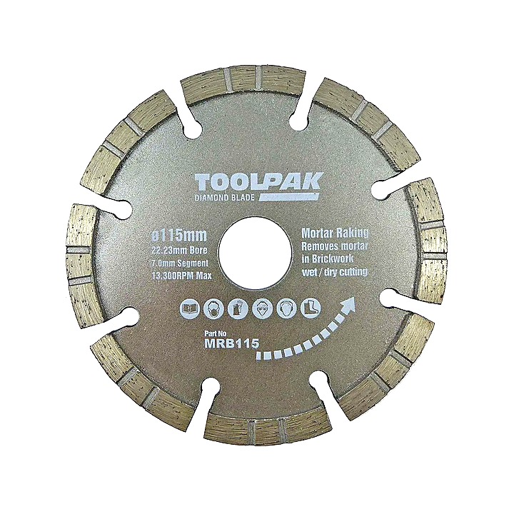 Toolpak Mortar Raking Turbo Diamond Blade 115mm x 7mm