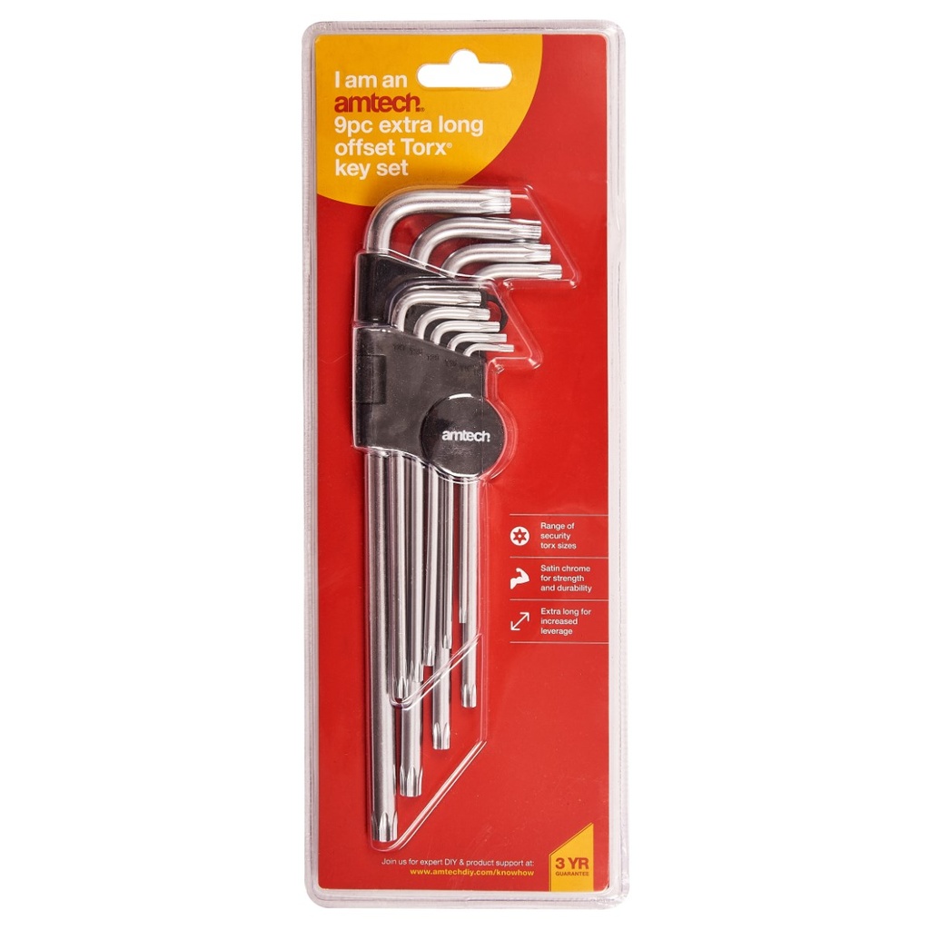 Amtech 9pc Extra Long Offset Torx Key Set