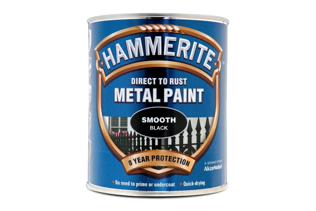 Hammerite Smooth Black Metal Paint 750ml