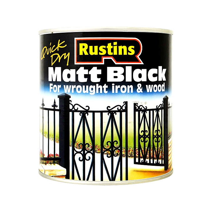 Rustins Quick Dry Matt Black Iron & Wood 1L