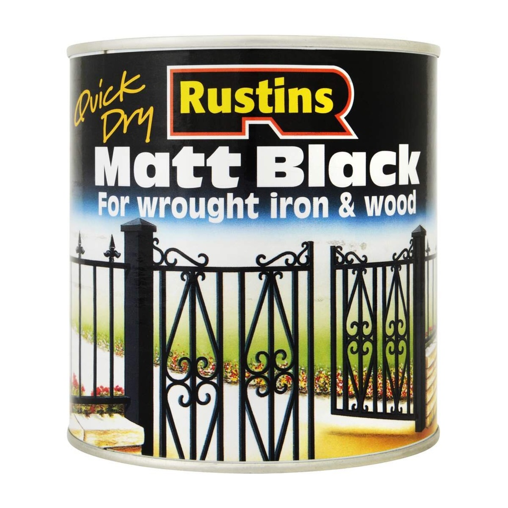 Rustins Quick Dry Matt Black Iron & Wood 1L