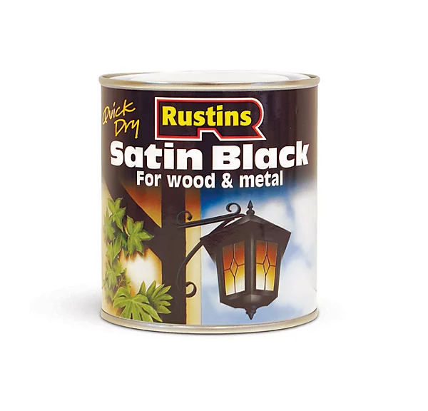 Rustins Quick Dry Wood & Metal Satin Black 1L