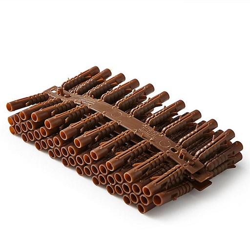 Maxi Fix 8mm Plastic Wall Plugs Brown 100 Pack