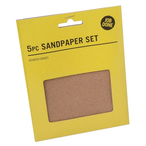 5pc Assorted Grades Sandpaper Sheets Set 