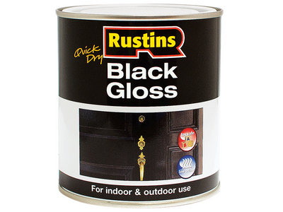 Rustins Black Wood & Metal Gloss Paint 250ml