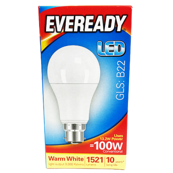 LED 13W=100W B22 Bayonet Cool White 6500k Bulb