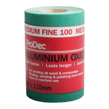 ProDec 5m Sandpaper Roll Medium Fine 100