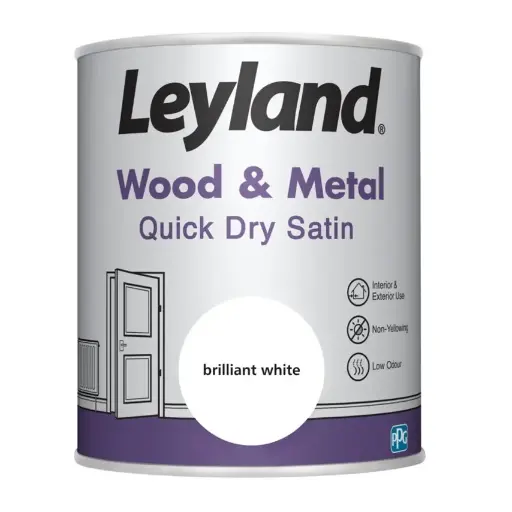 Leyland Wood & Metal Quick Dry Satin Brilliant White 1.25L