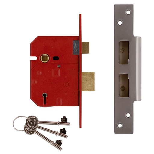 UNION Strongbolt 2200S BS 5 Lever Mortice Sashlock Satin Brass 68mm 