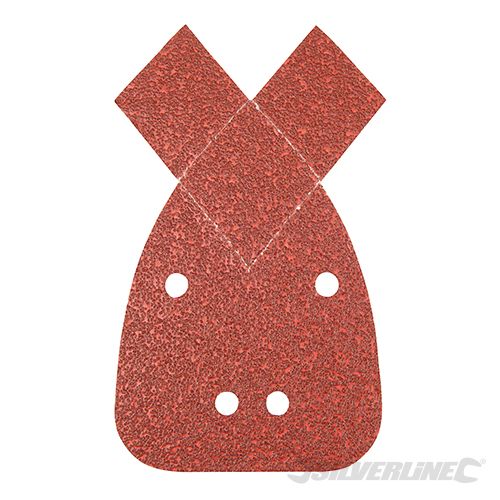 Silverline Hook Loop Detail Sander Sheets With 2 Tips 140mm 120 Grit 10 Pack