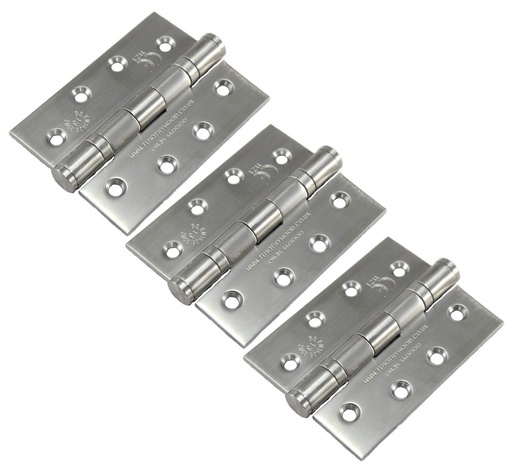 Stainless Steel Ball Bearing Fire Rated Hinges 4" Pack of 3
