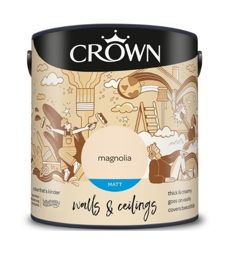 Crown Matt Magnolia Emulsion Wall & Ceiling 2.5L