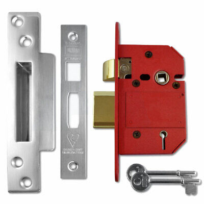 UNION Strongbolt 2200S BS 5 Lever Mortice Sashlock Satin Chrome 68mm 